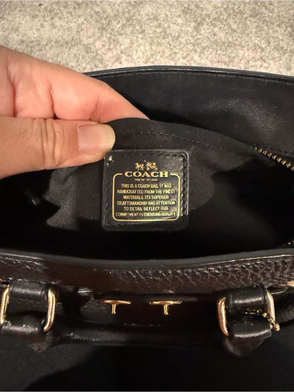 Black Coach Leather Crossbody Satchel - Picture 7 of 7